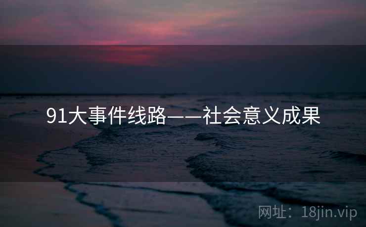 91大事件线路——社会意义成果