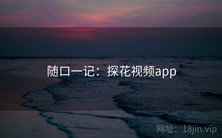 随口一记：探花视频app  第1张