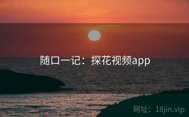 随口一记：探花视频app  第2张